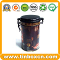 Round Tin Coffee Can with Airtight Lid, Coffee Tin Box